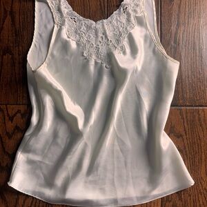 Elegant Cream Lace Trim Chemise